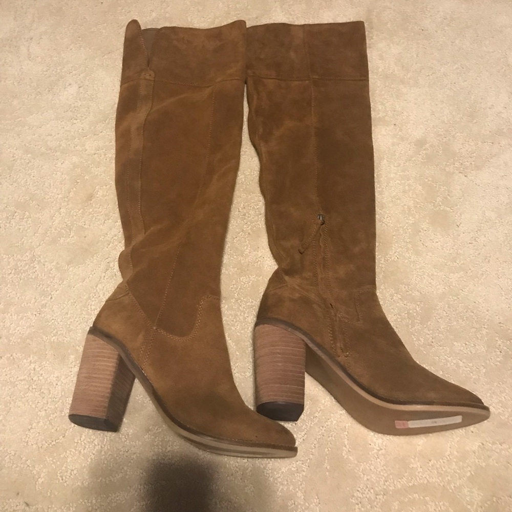 Steve Madden Tall Suede Cognac Boots Size 7B